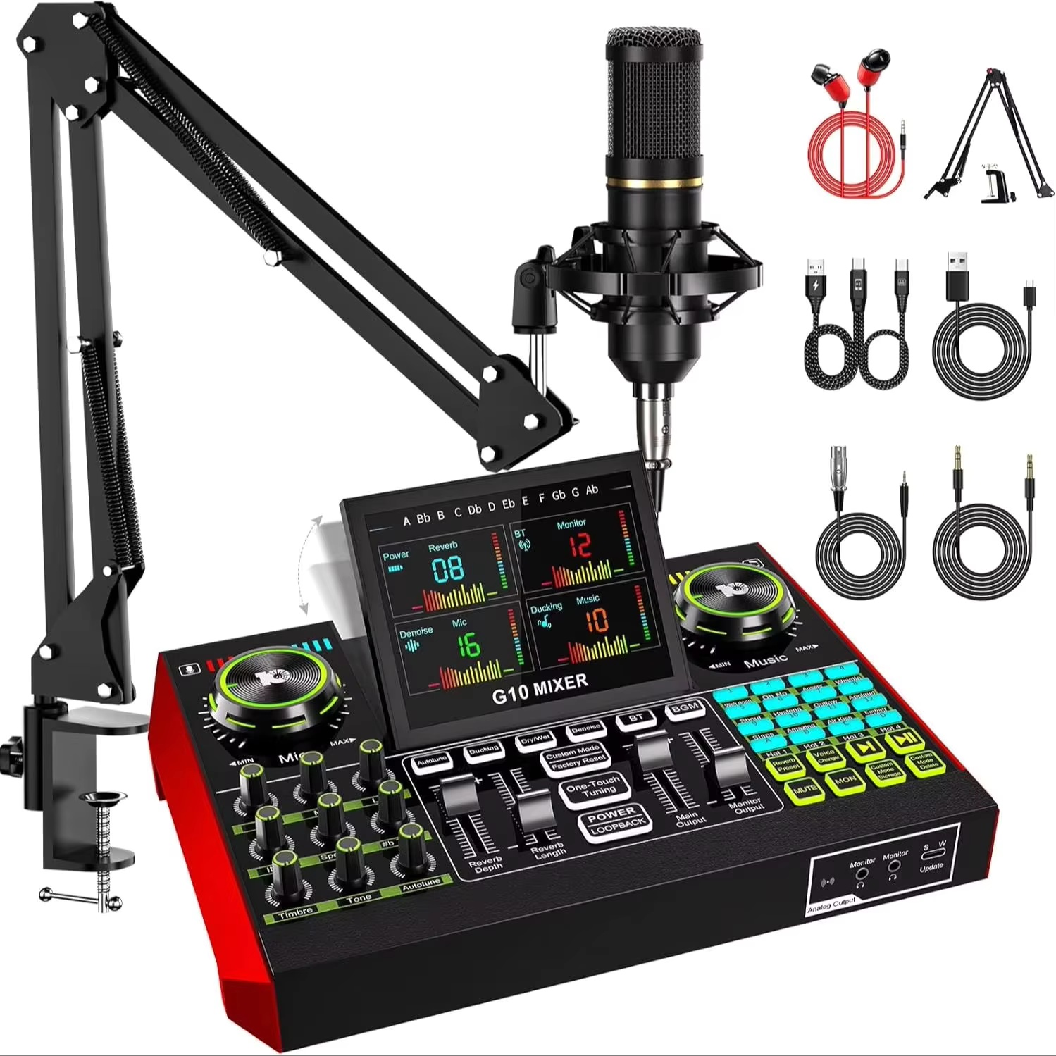 Gaming Pc Equipment - Kit di attrezzature per podcast Tenlamp,